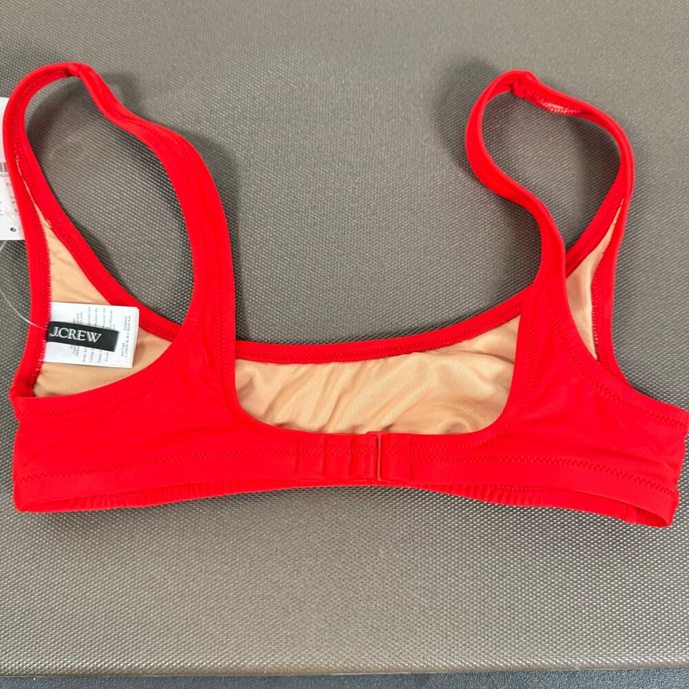NWT J. Crew Women's Red Fits Everybody Scoop Bralette Bikini Top Size XS - Picture 2 of 6